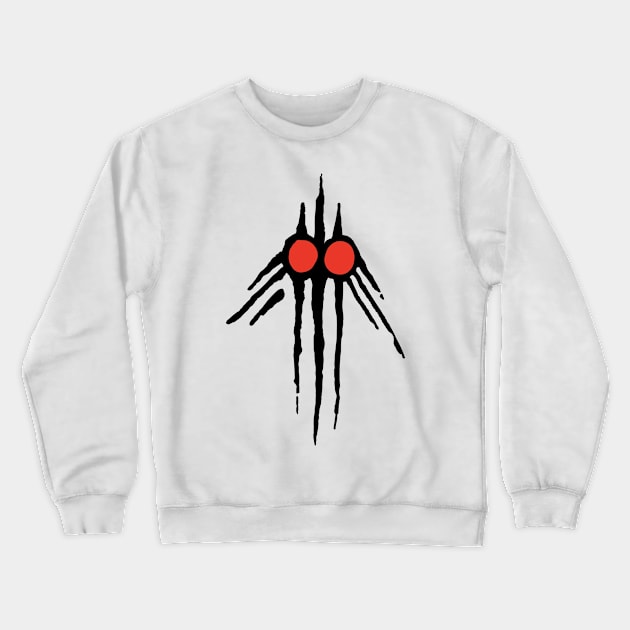 Mothmanns symbol black Crewneck Sweatshirt by Madd Nick Manns